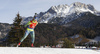 Mona Brorsson of Sweden skiing during the Women sprint race of IBU Biathlon World Cup in Hochfilzen, Austria. Women sprint race of IBU Biathlon World cup was held on Friday, 11th of December 2015 in Hochfilzen, Austria.

