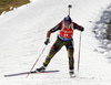 Third placed Miriam Goessner of Germany skiing during the Women sprint race of IBU Biathlon World Cup in Hochfilzen, Austria. Women sprint race of IBU Biathlon World cup was held on Friday, 11th of December 2015 in Hochfilzen, Austria.
