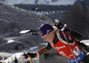 Third placed Miriam Goessner of Germany skiing during the Women sprint race of IBU Biathlon World Cup in Hochfilzen, Austria. Women sprint race of IBU Biathlon World cup was held on Friday, 11th of December 2015 in Hochfilzen, Austria.

