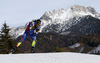 Second placed Martin Fourcade of France skiing during the Men sprint race of IBU Biathlon World Cup in Hochfilzen, Austria. Men sprint race of IBU Biathlon World cup was held on Friday, 11th of December 2015 in Hochfilzen, Austria.
