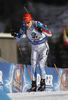 Tuomas Gronman of Finland skiing during the Men sprint race of IBU Biathlon World Cup in Hochfilzen, Austria. Men sprint race of IBU Biathlon World cup was held on Friday, 11th of December 2015 in Hochfilzen, Austria.
