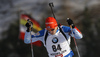 Matti Hakala of Finland skiing during the Men sprint race of IBU Biathlon World Cup in Hochfilzen, Austria. Men sprint race of IBU Biathlon World cup was held on Friday, 11th of December 2015 in Hochfilzen, Austria.

