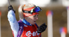 Mari Laukkanen of Finland during zeroing before start of the Women pursuit race of IBU Biathlon World Cup in Hochfilzen, Austria. Women pursuit race of IBU Biathlon World cup was held on Saturday, 12th of December 2015 in Hochfilzen, Austria.
