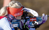 Kaisa Makarainen of Finland during zeroing before start of the Women pursuit race of IBU Biathlon World Cup in Hochfilzen, Austria. Women pursuit race of IBU Biathlon World cup was held on Saturday, 12th of December 2015 in Hochfilzen, Austria.
