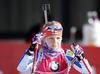 Kaisa Makarainen of Finland during zeroing before start of the Women pursuit race of IBU Biathlon World Cup in Hochfilzen, Austria. Women pursuit race of IBU Biathlon World cup was held on Saturday, 12th of December 2015 in Hochfilzen, Austria.

