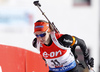 Selina Gasparin of Switzerland skiing during the Women pursuit race of IBU Biathlon World Cup in Hochfilzen, Austria. Women pursuit race of IBU Biathlon World cup was held on Saturday, 12th of December 2015 in Hochfilzen, Austria.
