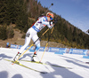 Mari Laukkanen of Finland skiing during the Women pursuit race of IBU Biathlon World Cup in Hochfilzen, Austria. Women pursuit race of IBU Biathlon World cup was held on Saturday, 12th of December 2015 in Hochfilzen, Austria.
