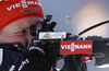 Fourth placed Franziska Hildebrand of Germany shooting during the Women pursuit race of IBU Biathlon World Cup in Hochfilzen, Austria. Women pursuit race of IBU Biathlon World cup was held on Saturday, 12th of December 2015 in Hochfilzen, Austria.
