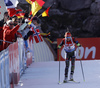 Winner Laura Dahlmeier of Germany coming to finish during the Women pursuit race of IBU Biathlon World Cup in Hochfilzen, Austria. Women pursuit race of IBU Biathlon World cup was held on Saturday, 12th of December 2015 in Hochfilzen, Austria.
