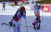 Kaisa Makarainen of Finland in finish of the Women pursuit race of IBU Biathlon World Cup in Hochfilzen, Austria. Women pursuit race of IBU Biathlon World cup was held on Saturday, 12th of December 2015 in Hochfilzen, Austria.

