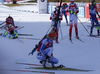 Kaisa Makarainen of Finland in finish of the Women pursuit race of IBU Biathlon World Cup in Hochfilzen, Austria. Women pursuit race of IBU Biathlon World cup was held on Saturday, 12th of December 2015 in Hochfilzen, Austria.
