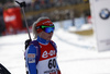 Mari Laukkanen of Finland in finish of the Women pursuit race of IBU Biathlon World Cup in Hochfilzen, Austria. Women pursuit race of IBU Biathlon World cup was held on Saturday, 12th of December 2015 in Hochfilzen, Austria.

