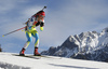 Teja Gregorin of Slovenia skiing during the Women pursuit race of IBU Biathlon World Cup in Hochfilzen, Austria. Women pursuit race of IBU Biathlon World cup was held on Saturday, 12th of December 2015 in Hochfilzen, Austria.
