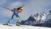 Kadri Lehtla of Estonia skiing during the Women pursuit race of IBU Biathlon World Cup in Hochfilzen, Austria. Women pursuit race of IBU Biathlon World cup was held on Saturday, 12th of December 2015 in Hochfilzen, Austria.
