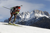 Laura Dahlmeier of Germany skiing during the Women pursuit race of IBU Biathlon World Cup in Hochfilzen, Austria. Women pursuit race of IBU Biathlon World cup was held on Saturday, 12th of December 2015 in Hochfilzen, Austria.
