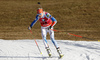 Kaisa Makarainen of Finland skiing during the Women pursuit race of IBU Biathlon World Cup in Hochfilzen, Austria. Women pursuit race of IBU Biathlon World cup was held on Saturday, 12th of December 2015 in Hochfilzen, Austria.
