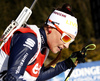 Dorothea Wierer of Italy skiing during the Women pursuit race of IBU Biathlon World Cup in Hochfilzen, Austria. Women pursuit race of IBU Biathlon World cup was held on Saturday, 12th of December 2015 in Hochfilzen, Austria.
