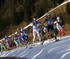 Mari Laukkanen of Finland skiing in the Women relay race of IBU Biathlon World Cup in Hochfilzen, Austria. Women relay race of IBU Biathlon World cup was held on Sunday, 13th of December 2015 in Hochfilzen, Austria.
