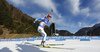 Mari Laukkanen of Finland skiing in the Women relay race of IBU Biathlon World Cup in Hochfilzen, Austria. Women relay race of IBU Biathlon World cup was held on Sunday, 13th of December 2015 in Hochfilzen, Austria.
