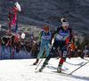 Karin Oberhofer of Italy skiing in the Women relay race of IBU Biathlon World Cup in Hochfilzen, Austria. Women relay race of IBU Biathlon World cup was held on Sunday, 13th of December 2015 in Hochfilzen, Austria.
