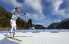 Kaisa Makarainen of Finland skiing in the Women relay race of IBU Biathlon World Cup in Hochfilzen, Austria. Women relay race of IBU Biathlon World cup was held on Sunday, 13th of December 2015 in Hochfilzen, Austria.

