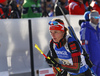 Vanessa Hinz of Germany leaving shooting range in the Women relay race of IBU Biathlon World Cup in Hochfilzen, Austria. Women relay race of IBU Biathlon World cup was held on Sunday, 13th of December 2015 in Hochfilzen, Austria.

