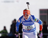 Kaisa Makarainen of Finland skiing in the Women relay race of IBU Biathlon World Cup in Hochfilzen, Austria. Women relay race of IBU Biathlon World cup was held on Sunday, 13th of December 2015 in Hochfilzen, Austria.
