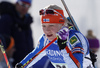 Kaisa Makarainen of Finland leaving shooting range in the Women relay race of IBU Biathlon World Cup in Hochfilzen, Austria. Women relay race of IBU Biathlon World cup was held on Sunday, 13th of December 2015 in Hochfilzen, Austria.
