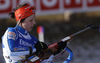 Annukka Siltakorpi of Finland getting ready for shooting in the Women relay race of IBU Biathlon World Cup in Hochfilzen, Austria. Women relay race of IBU Biathlon World cup was held on Sunday, 13th of December 2015 in Hochfilzen, Austria.
