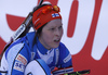 Annukka Siltakorpi of Finland in finish of the Women relay race of IBU Biathlon World Cup in Hochfilzen, Austria. Women relay race of IBU Biathlon World cup was held on Sunday, 13th of December 2015 in Hochfilzen, Austria.
