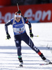 Dorothea Wierer of Italy sprinting to victory in the Women relay race of IBU Biathlon World Cup in Hochfilzen, Austria. Women relay race of IBU Biathlon World cup was held on Sunday, 13th of December 2015 in Hochfilzen, Austria.
