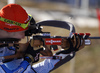 Olli Hiidensalo of Finland during zeroing before start of the Men relay race of IBU Biathlon World Cup in Hochfilzen, Austria. Men relay race of IBU Biathlon World cup was held on Sunday, 13th of December 2015 in Hochfilzen, Austria.
