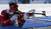 Emil Hegle Svendsen of Norway shooting in the Men relay race of IBU Biathlon World Cup in Hochfilzen, Austria. Men relay race of IBU Biathlon World cup was held on Sunday, 13th of December 2015 in Hochfilzen, Austria.
