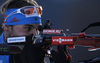 Anton Shipulin of Russia shooting in the Men relay race of IBU Biathlon World Cup in Hochfilzen, Austria. Men relay race of IBU Biathlon World cup was held on Sunday, 13th of December 2015 in Hochfilzen, Austria.
