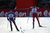 Anton Shipulin of Russia (L) outsprints Emil Hegle Svendsen of Norway (R) in the Men relay race of IBU Biathlon World Cup in Hochfilzen, Austria. Men relay race of IBU Biathlon World cup was held on Sunday, 13th of December 2015 in Hochfilzen, Austria.
