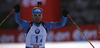 Anton Shipulin of Russia celebrates victory of Russian team in the Men relay race of IBU Biathlon World Cup in Hochfilzen, Austria. Men relay race of IBU Biathlon World cup was held on Sunday, 13th of December 2015 in Hochfilzen, Austria.
