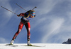 Lisa Theresa Hauser of Austria skiing during the Women relay race of IBU Biathlon World Cup in Hochfilzen, Austria. Women relay race of IBU Biathlon World cup was held on Sunday, 13th of December 2015 in Hochfilzen, Austria.
