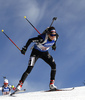 Aita Gasparin of Switzerland skiing during the Women relay race of IBU Biathlon World Cup in Hochfilzen, Austria. Women relay race of IBU Biathlon World cup was held on Sunday, 13th of December 2015 in Hochfilzen, Austria.
