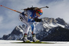 Mari Laukkanen of Finland skiing during the Women relay race of IBU Biathlon World Cup in Hochfilzen, Austria. Women relay race of IBU Biathlon World cup was held on Sunday, 13th of December 2015 in Hochfilzen, Austria.
