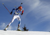 Kaisa Makarainen of Finland skiing during the Women relay race of IBU Biathlon World Cup in Hochfilzen, Austria. Women relay race of IBU Biathlon World cup was held on Sunday, 13th of December 2015 in Hochfilzen, Austria.
