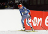 Kaisa Makarainen of Finland skiing during the Women relay race of IBU Biathlon World Cup in Hochfilzen, Austria. Women relay race of IBU Biathlon World cup was held on Sunday, 13th of December 2015 in Hochfilzen, Austria.
