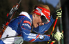 Gabriela Soukalaova of Czech Republic skiing during the Women relay race of IBU Biathlon World Cup in Hochfilzen, Austria. Women relay race of IBU Biathlon World cup was held on Sunday, 13th of December 2015 in Hochfilzen, Austria.

