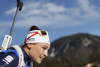 Dorothea Wierer of Italy skiing during the Women relay race of IBU Biathlon World Cup in Hochfilzen, Austria. Women relay race of IBU Biathlon World cup was held on Sunday, 13th of December 2015 in Hochfilzen, Austria.
