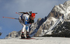 Tuomas Gronman of Finland skiing during the Men relay race of IBU Biathlon World Cup in Hochfilzen, Austria. Men relay race of IBU Biathlon World cup was held on Sunday, 13th of December 2015 in Hochfilzen, Austria.
