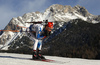 Tuomas Gronman of Finland skiing during the Men relay race of IBU Biathlon World Cup in Hochfilzen, Austria. Men relay race of IBU Biathlon World cup was held on Sunday, 13th of December 2015 in Hochfilzen, Austria.

