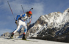 Olli Hiidensalo of Finland skiing during the Men relay race of IBU Biathlon World Cup in Hochfilzen, Austria. Men relay race of IBU Biathlon World cup was held on Sunday, 13th of December 2015 in Hochfilzen, Austria.
