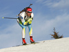Klemen Bauer of Slovenia skiing during the Men relay race of IBU Biathlon World Cup in Hochfilzen, Austria. Men relay race of IBU Biathlon World cup was held on Sunday, 13th of December 2015 in Hochfilzen, Austria.
