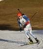 Matti Hakala of Finland skiing during the Men relay race of IBU Biathlon World Cup in Hochfilzen, Austria. Men relay race of IBU Biathlon World cup was held on Sunday, 13th of December 2015 in Hochfilzen, Austria.
