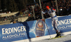 Matti Hakala of Finland skiing during the Men relay race of IBU Biathlon World Cup in Hochfilzen, Austria. Men relay race of IBU Biathlon World cup was held on Sunday, 13th of December 2015 in Hochfilzen, Austria.
