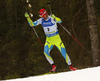 Jakov Fak of Slovenia skiing during the Men sprint race of IBU Biathlon World Cup in Pokljuka, Slovenia. Men sprint race of IBU Biathlon World cup was held on Thursday, 17th of December 2015 in Pokljuka, Slovenia.
